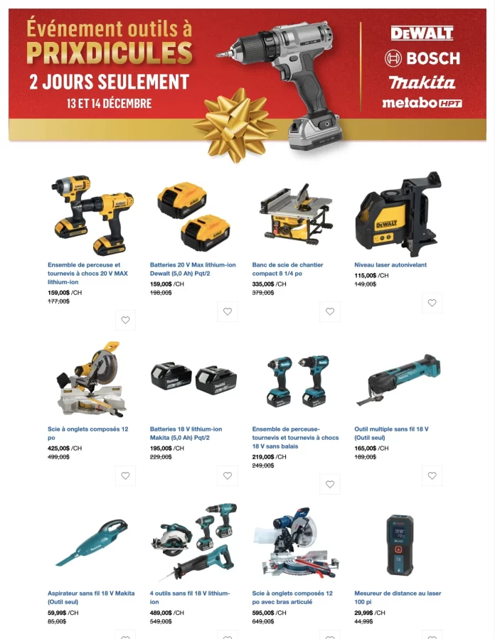 CIrculaire CANAC des outils