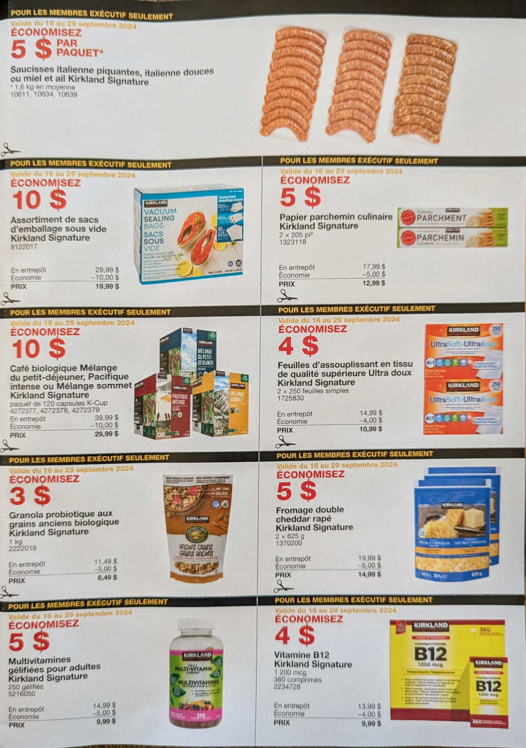 Circulaire des coupons rabais pour membres exécutifs Costco