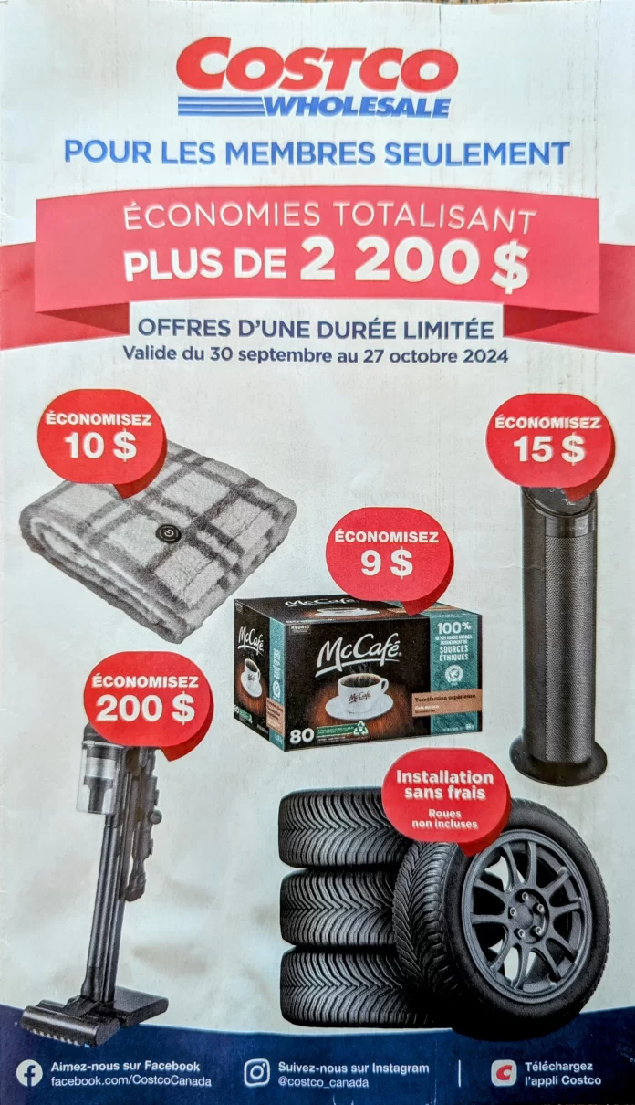 Circulaire Costco de la semaine prochaine (29 septembre au 27 octobre 2024)