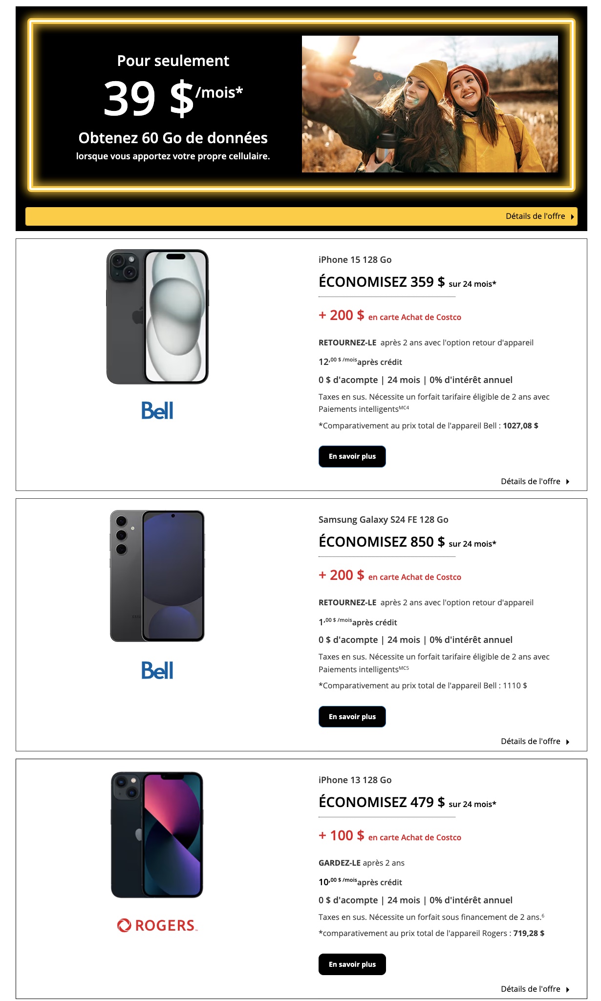 Rabais du Vendredi Fou sur les téléphones cellulaires chez Costco - Page 2